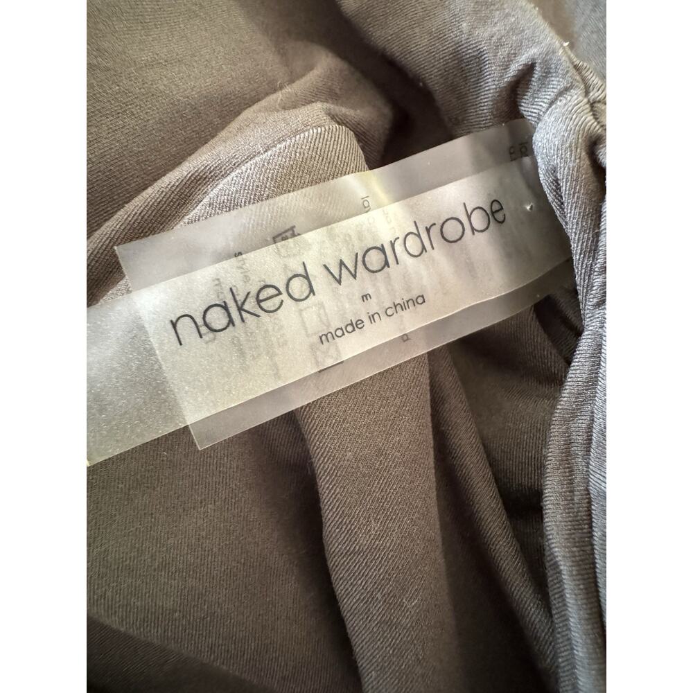 NWOT Naked Wardrobe Tie Waist Long Sleeve Maxi Dress Medium Green Stretchy - Picture 7 of 8
